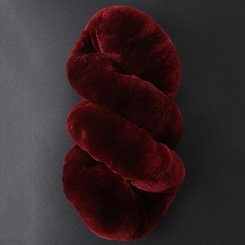 Dark red Подлинный чехол из овечьей кожи для автомобильного руля/Мягкая оплетка из австралийской шерсти на руль - Название цвета: Dark red
