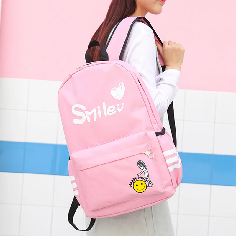2021 Для женщин улыбка школьного рюкзака Сумки Рюкзак женский школьный рюкзак для