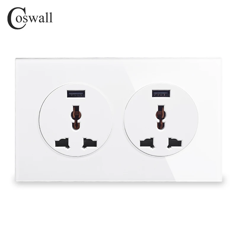Розетка настенная Coswall R11 13 а 146 х86 мм с 2 USB-портами | Обустройство дома