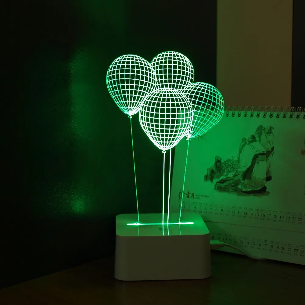 Воздушный шар Новинка USB Touch 3d ночник трехмерная светодио дный Dimmable настольная