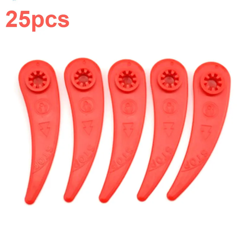 25pcs Red 100 шт. лезвия для газонокосилки прочные пластиковые сменные лезвия для газонокосилки Dura для BOSCH ART 23-18 LI - Цвет: 25pcs Red