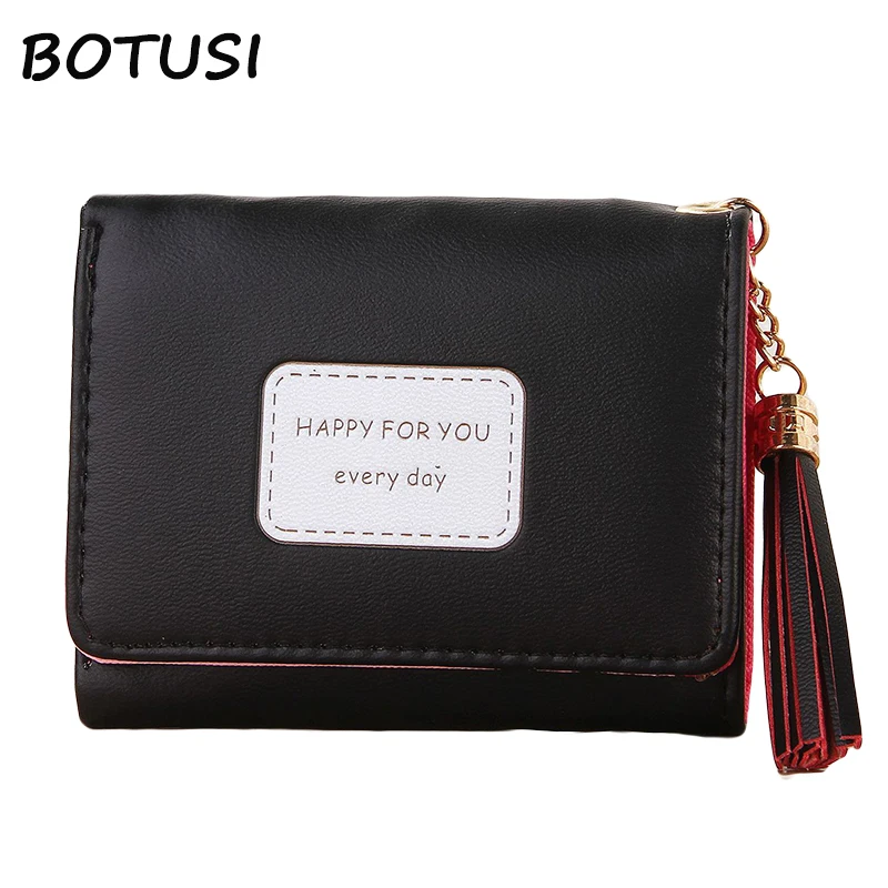 

BOTUSI Happy Day Soft Leather Short Women Wallet Change Hasp Clasp Purse Clutch Money Phone Card Holder Multi-functional Wallet