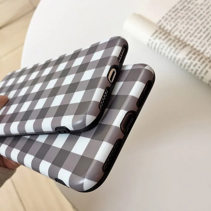 Gimfun Simple Gray Plaid Phone Case Vintage Art Grid for Iphone 6s 7plus 8 X Xs Max Soft Tpu Shell Back Cover | Мобильные телефоны