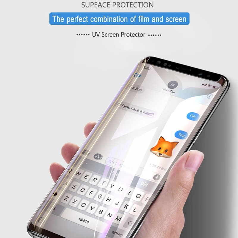 Закаленное стекло с УФ защитой для Samsung Note 9 S10 S9 S8 Plus S10e пленка экрана жидким клеем
