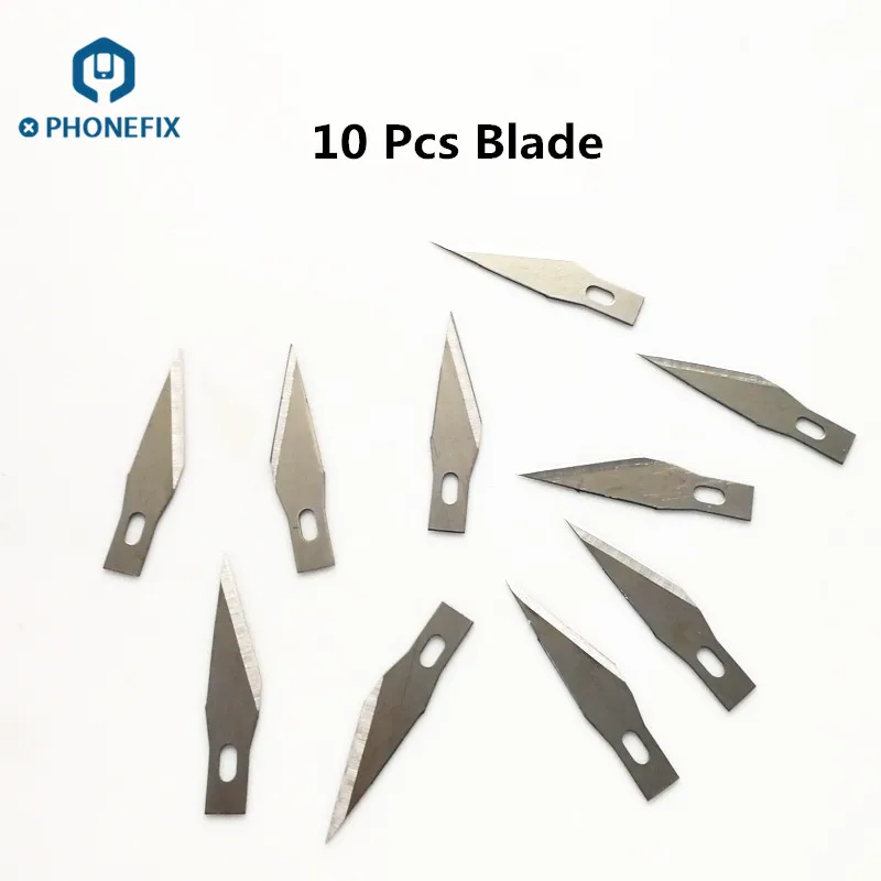 10 in 1 blade set PHONEFIX мобильного телефона Процессор A8 A9 A10 A11 NAND удалить резьбы по дереву лезвие клея на нож-рычаг для микросхема ремонт тонкие лезвия инструменты - Цвет: 10 in 1 blade set