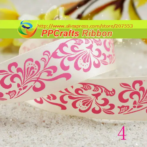 PPCrafts лента оптом/OEM 1 дюйм 25 мм односторонняя атласная синяя и белая фарфоровая
