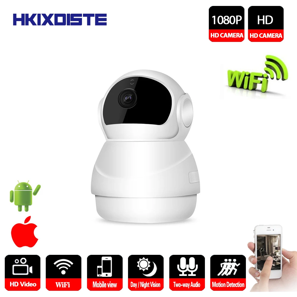 HKIXDISTE 1080P Wifi IP камера для дома охранная видеонаблюдения ночного видения с