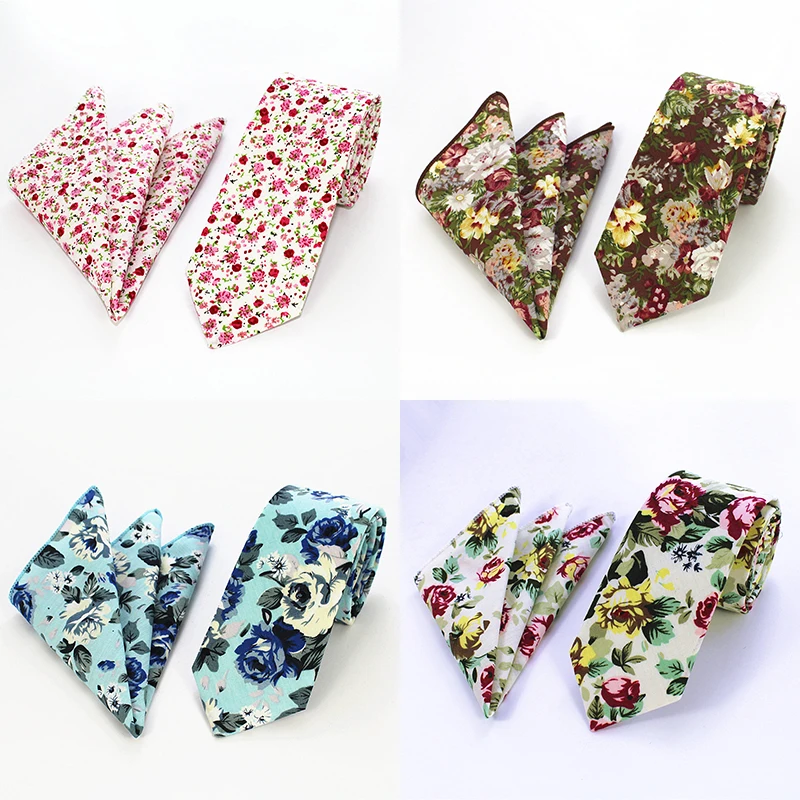 Мужской фиолетовый галстук RBOCOTT тонкий хлопковый и платок 6 см аксессуар для