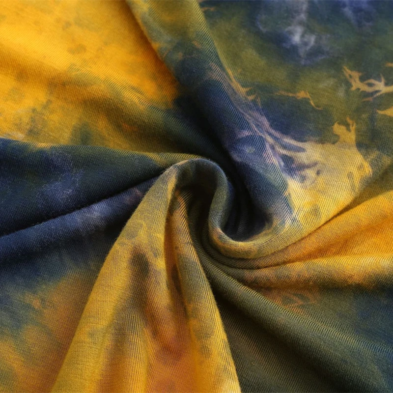 Галстук краситель футболки женские 2019 Лето Уличная укороченный топ футболка