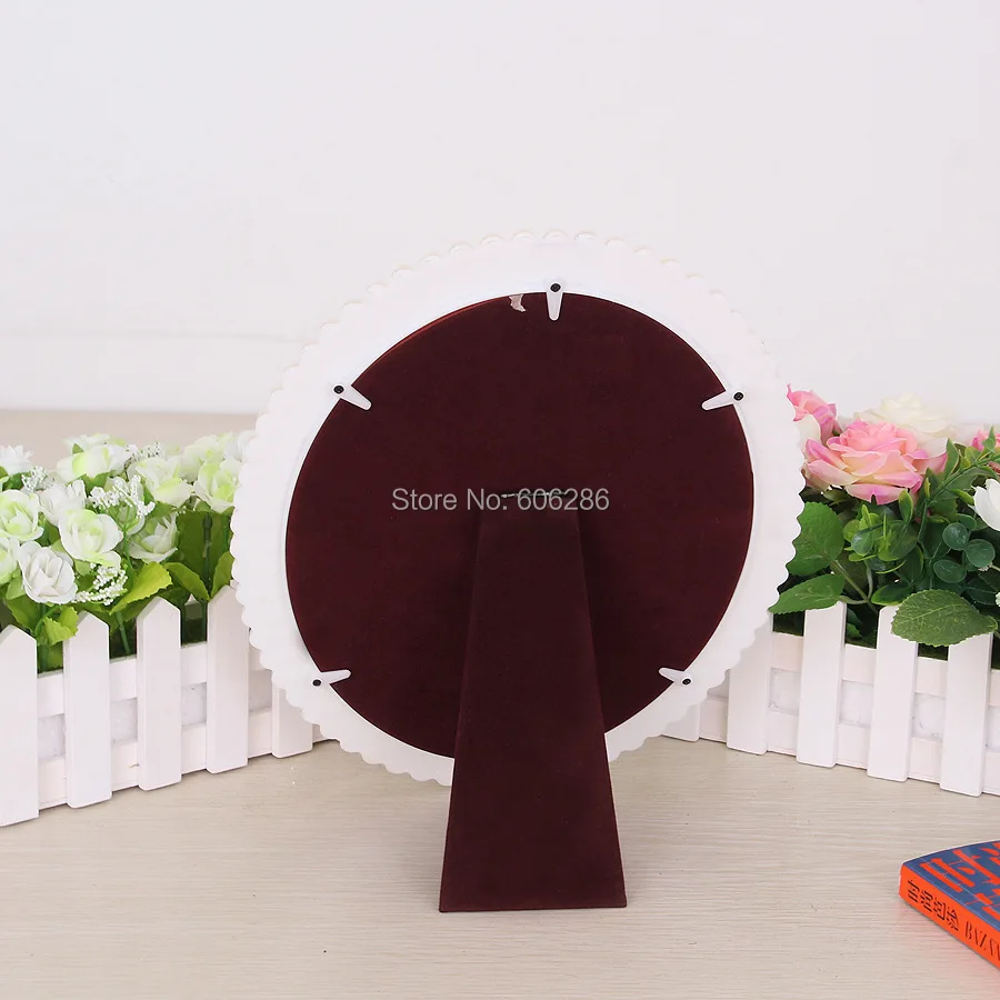 6 inch oval shape fashion pearl diamond white metal photo frame For Wedding Decorations Favors Дом и сад