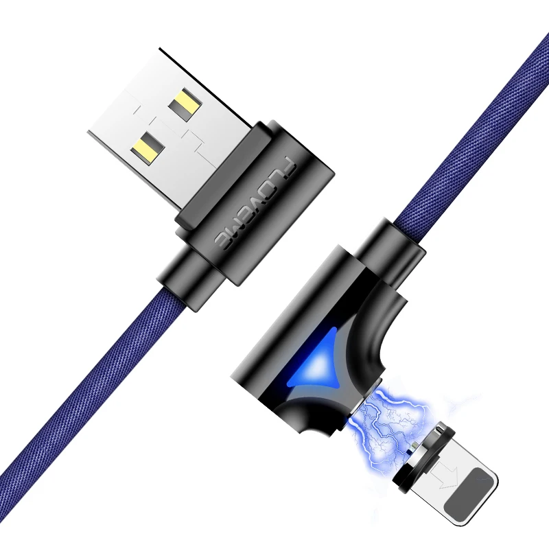 FLOVEME Магнитный USB кабель для iPhone Xiaomi Redmi Note 7 Android мобильный телефон usb зарядный шнур Быстрая зарядка USB C дата-кабели магнитные зарядки для зарядки телефона магнитные зарядки для мобильных телефонов - Цвет: Blue