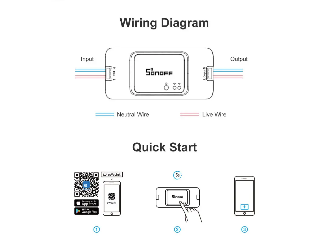 SONOFF BASIC R3 Smart ON/OFF WiFi переключатель, светильник, таймер, Поддержка приложения/LAN/голосовой пульт дистанционного управления, режим «сделай сам» работает с Alexa Google Home
