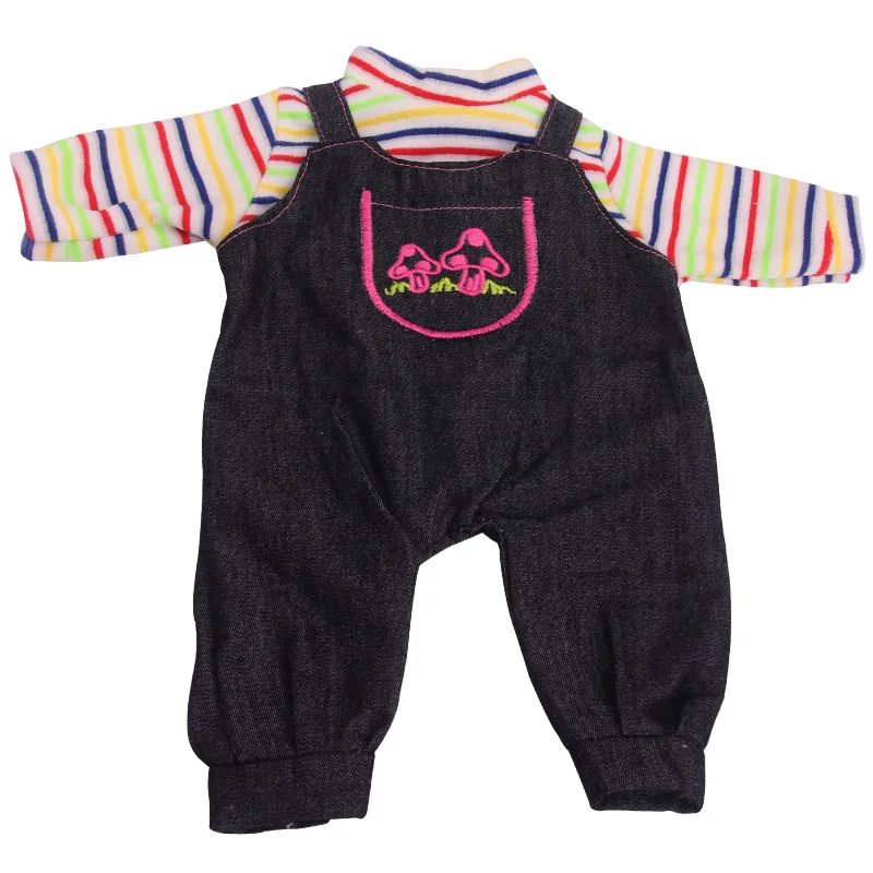 18 inch Girls doll clothes Yellow magenta striped shirt with pants American new born dress Baby toys fit 43 cm baby dolls c801 | Игрушки и