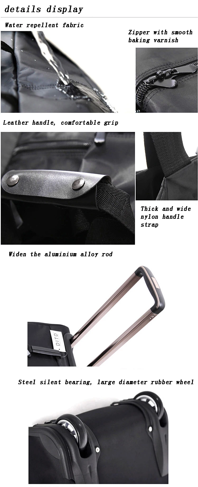 New Large Capacity Trolley Travel Bag Suitcase on Wheels Valise Bagages Roulettes Hand Trolley Unisex Folding Big Bag Duffel Bag