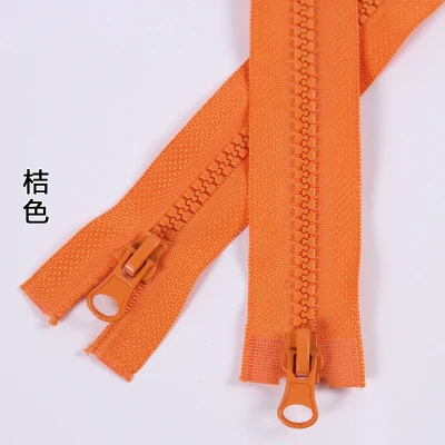 

Бесплатная доставка, 5 шт./лот, 5 # оранжевые двойные ползунки на молнии, двойные ползунки, открытая одежда, застежка-молния для мешков для постельного белья 120 см
