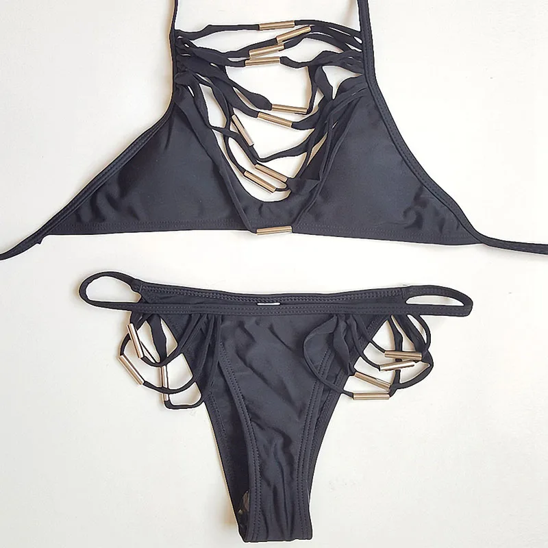 Пикантные Винтаж Мода микро бикини комплект строка трусы-бандаж Push Up Bra мягкий