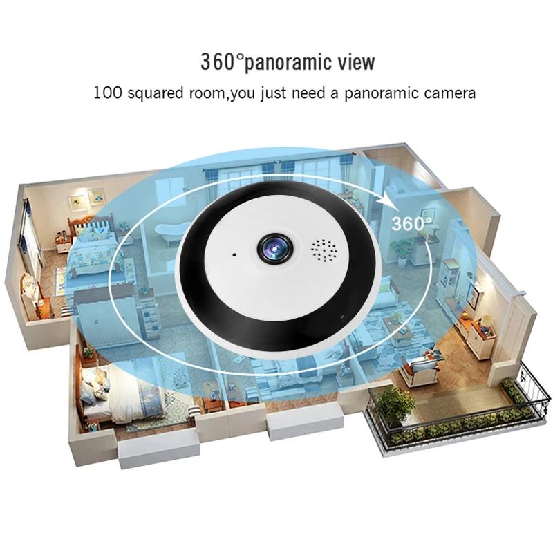 Wistino HD 960P беспроводной панорамный VR камера 360 градусов wifi ip видеонаблюдение