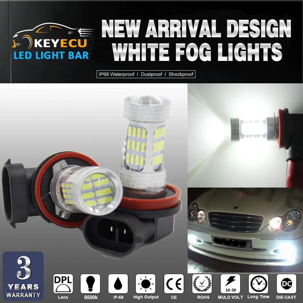 Белые Противотуманные фары KEYECU 2x H11/H8 светодиоды для Subaru Impreza Forester WRX Legacy Outback