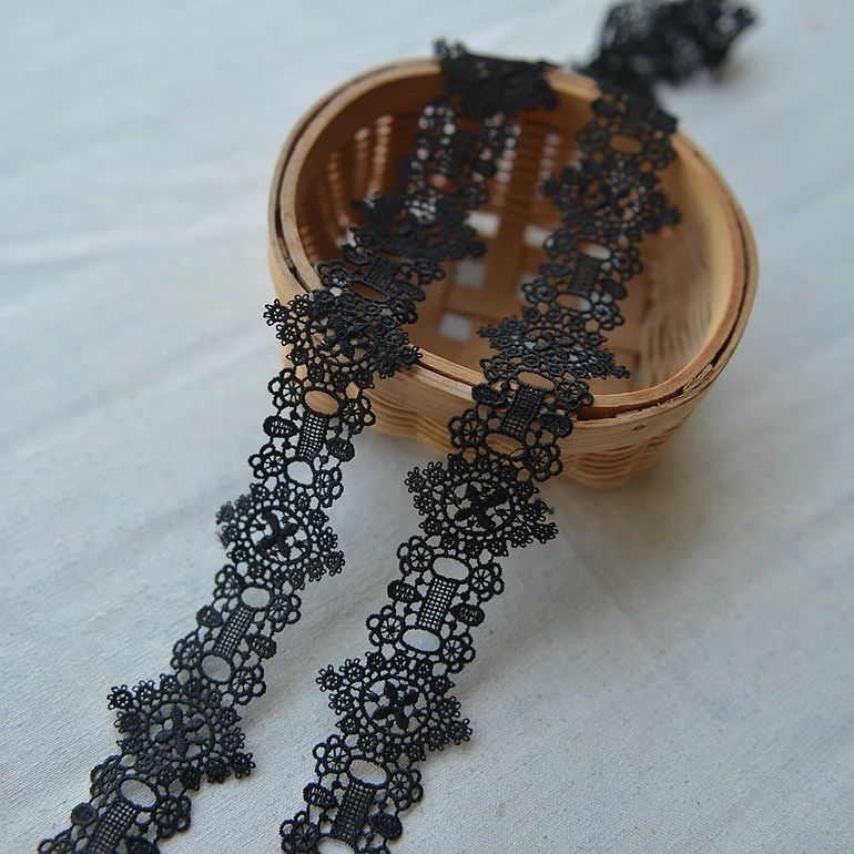 Черное Кружевное ажурное ожерелье с вышивкой аксессуары M3801 лидер продаж|soluble