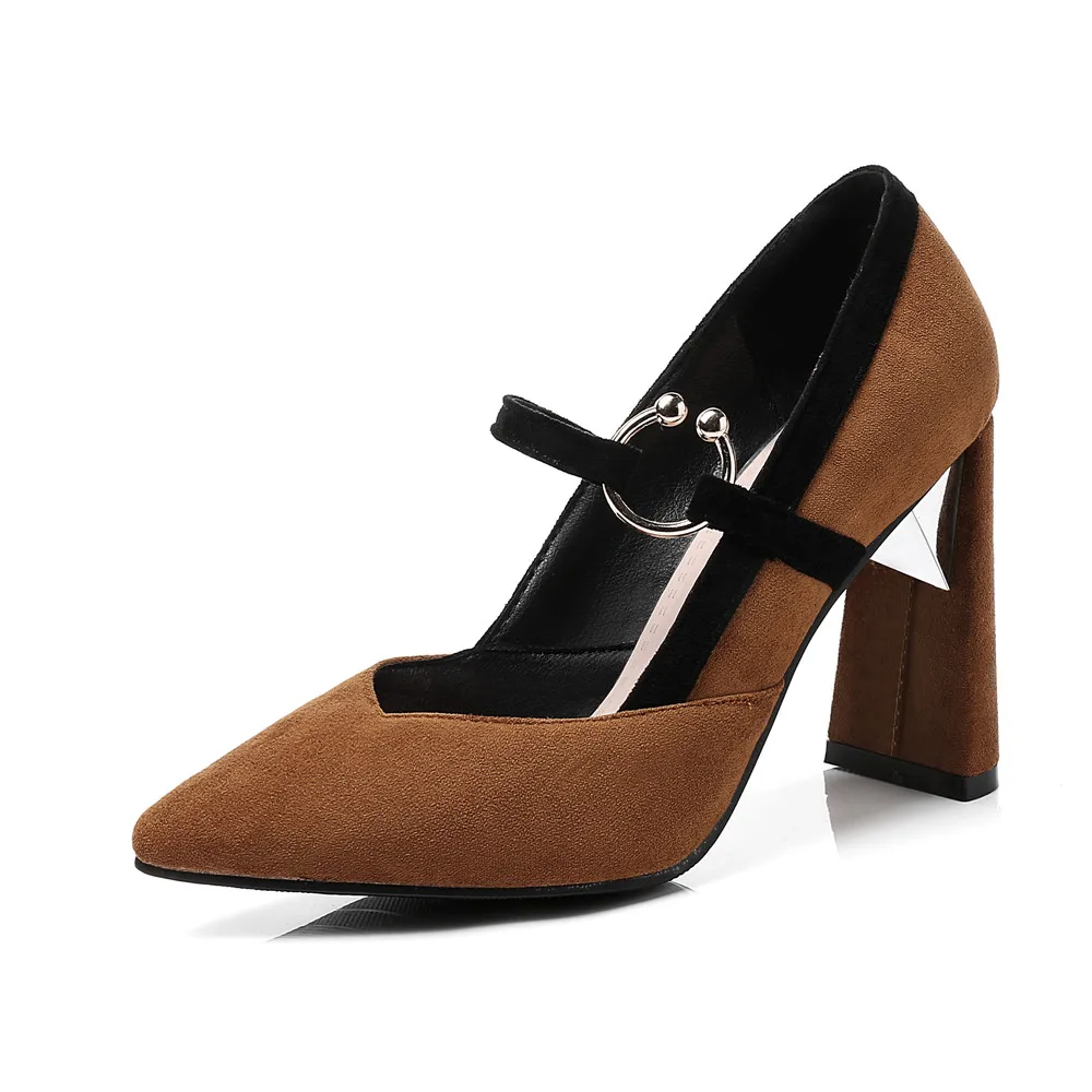 Женские туфли-лодочки Smirnova весенне-осенние туфли из флока с острым носком на