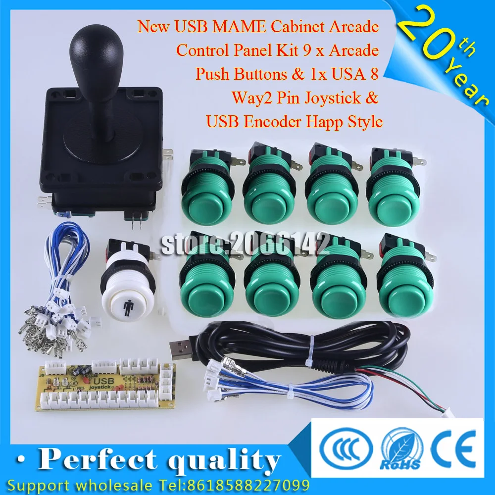 Новая аркадная панель управления с корпусом USB MAME 9 Кнопок и 1x Американский 8