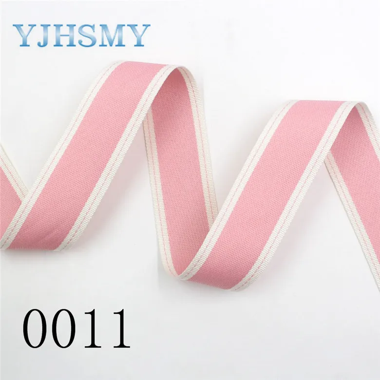 I-19712-1607 YJHSMY I-19712-1597, 10 ярдов/партия, 10/25/38 мм двухсторонняя двухцветная полосатая лента поделка бант повязка на голову подарочная упаковка МАТЕРИАЛЫ - Цвет: I-19712-1607