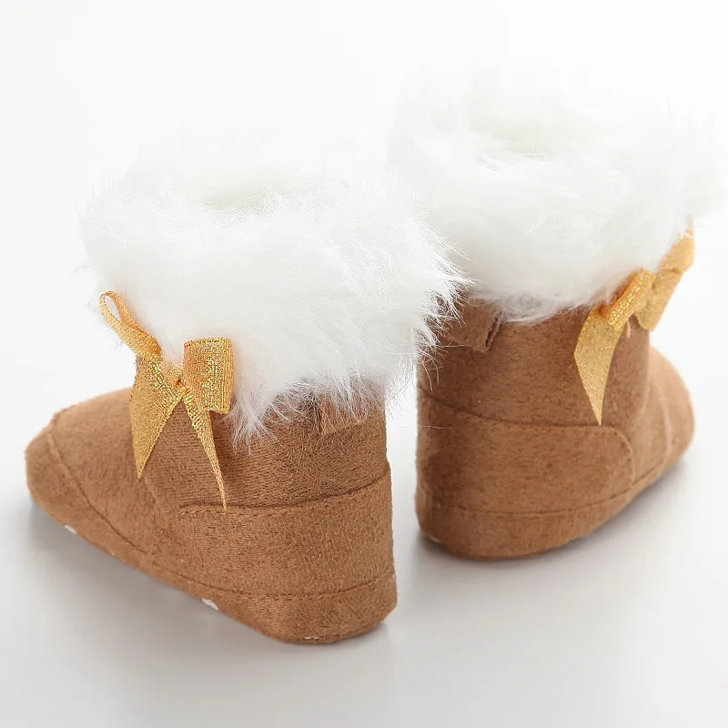 E&ampBainel Super Warm Baby Moccasins Boot Fur Snow Booties Soft Bottom Shoes First Walkers Cotton Fleece Girl |