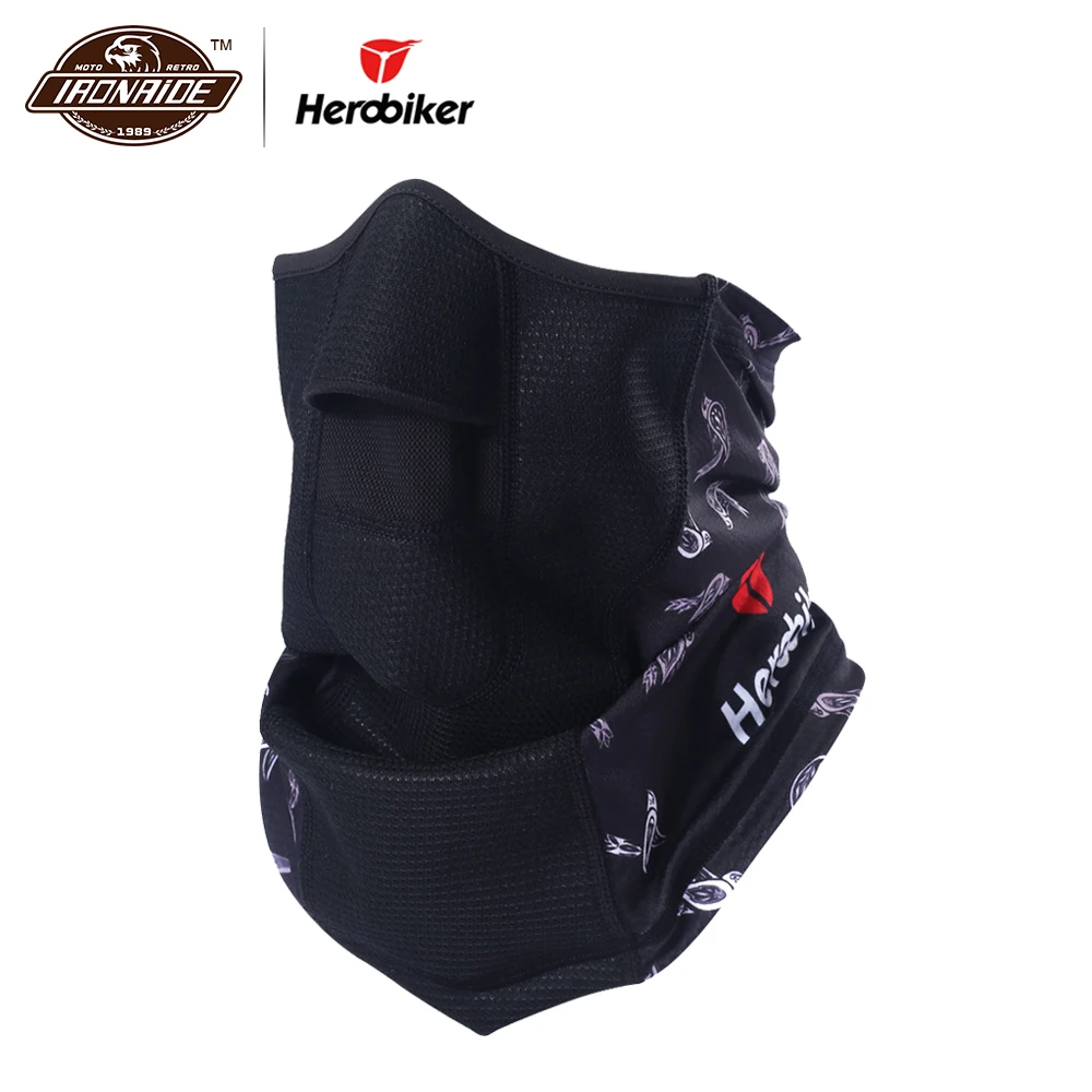 HEROBIKER мотоциклетная маска ветрозащитная черная для лица лыжный велосипедный