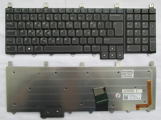 Новинка Клавиатура для ноутбука Dell Alienware M18X R1 R2 M17X R1 R2 M17X R3 R4 нам зеленая лента