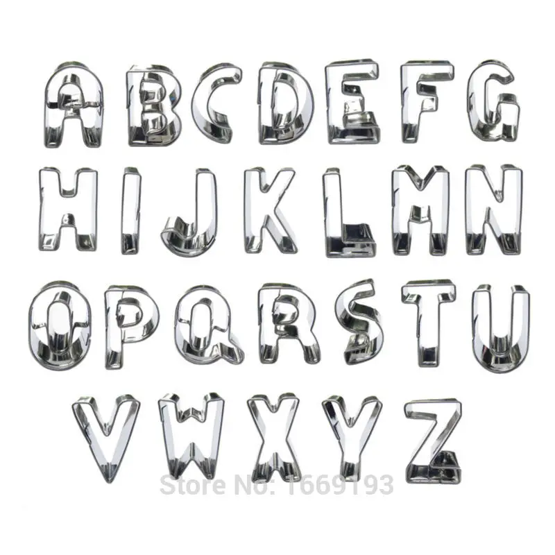 Мини Резак для печенья из нержавеющей стали украшение торта фонданта инструменты A B C D E F G H I J K L M N O P Q R S T U V W Y