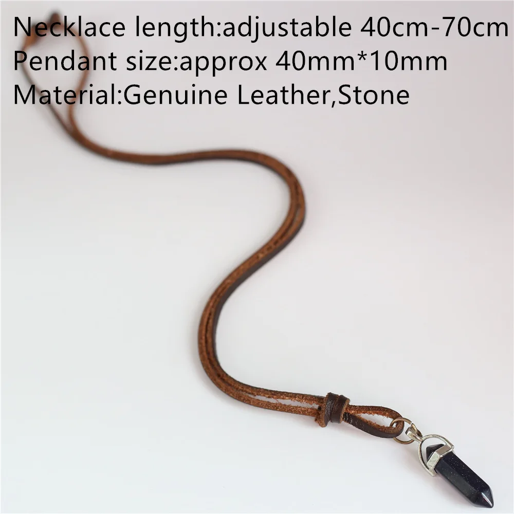 Ожерелье с подвеской в виде столба из натуральной кожи|cowboy jewelry|sweater chainpendant necklace |
