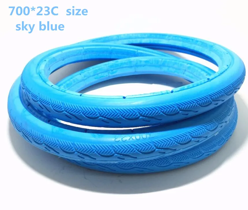 700-23C Light blue 24*1/38 700* 23C шины мертвые шины Твердые шоссейные велосипеды бесплатно надувные шины взрывозащищенные вакуумные шины многоцветный опционально Q294 - Цвет: 700-23C Light blue