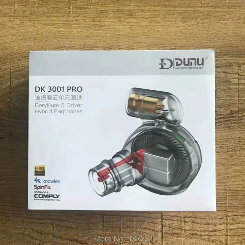 Новый DUNU DK3001Pro DK 3001Pro Hi Res Beryllium 5 драйвер (4BA + 1 динамический) гибридный разъем MMCX HIFI