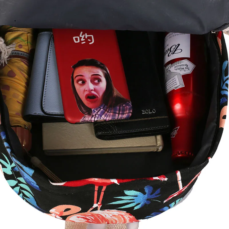 Перилла Водонепроницаемый Для женщин рюкзак Симпатичные Фламинго Узор Женский