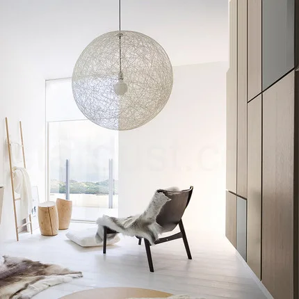 Современные креативные красочные Ротанговые макаронные изделия шар E27 подвесные