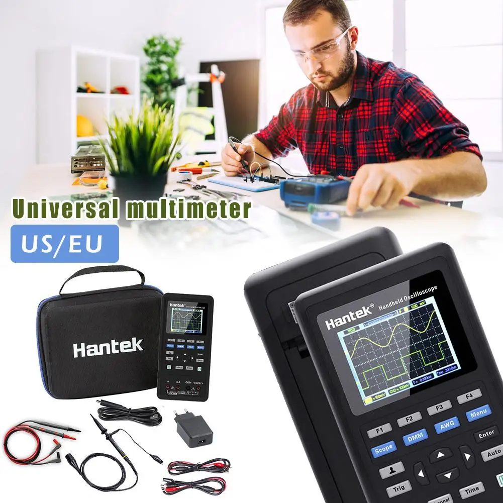 Портативный цифровой осциллограф Hantek 2 в 1 с USB каналами 40 МГц ЖК дисплей