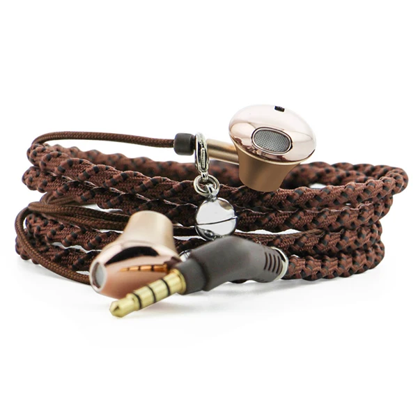 Wired Bracelet Earbuds Earphones With Microphone Remote 3.5mm Fabric Braided Earphone For iPhone and Android P30 | Электроника