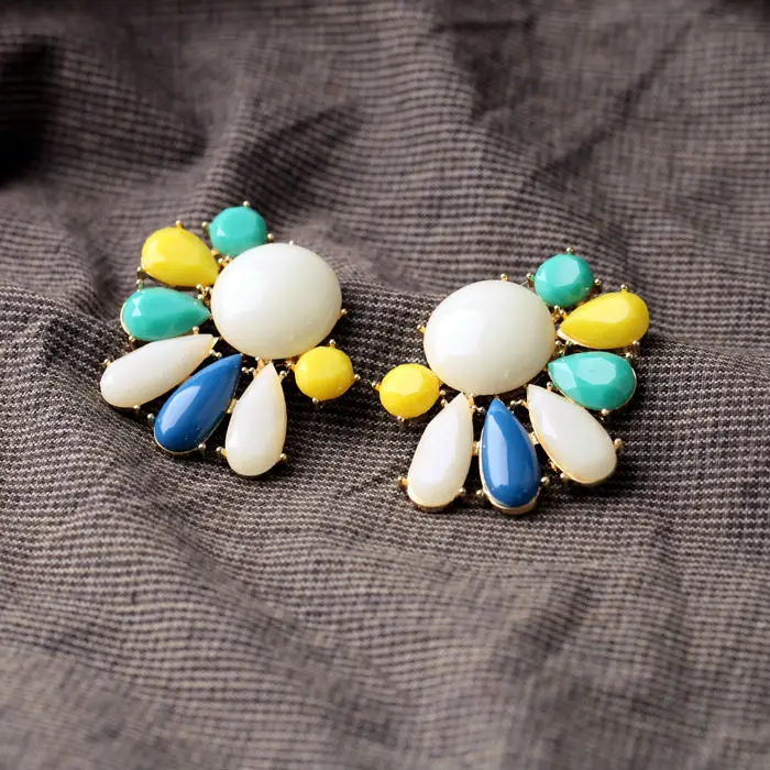 Новые стили 2017 модные ювелирные изделия растение из смолы Разноцветные