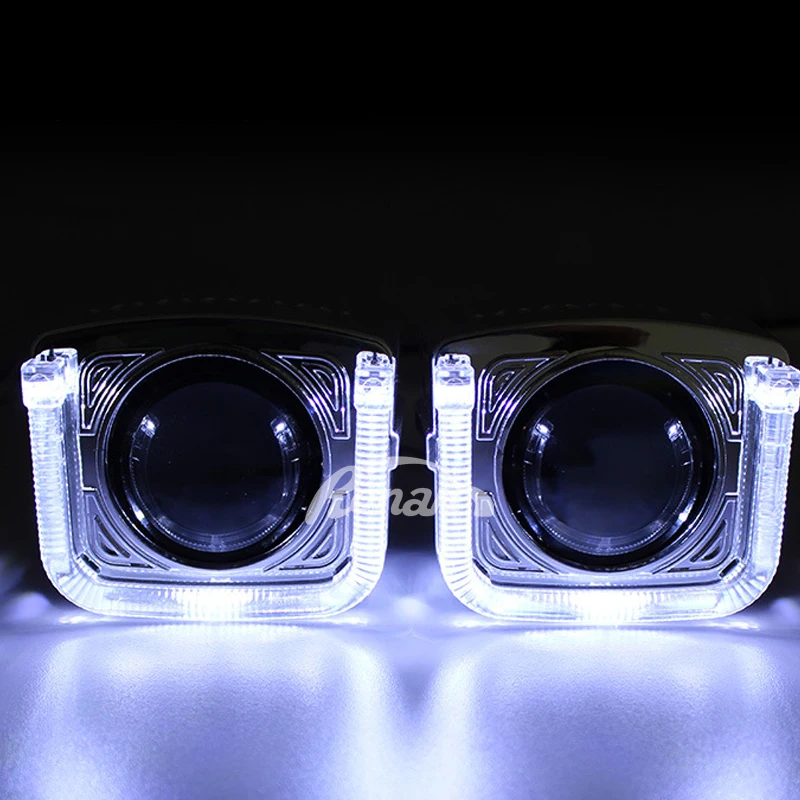 Ронан 2,5 ''Мини HID Bi xenon H1 проектор Рассеиватель фары U halo белый Ангел Дьявол глаза кожухи Тюнинг автомобилей H4 H7 налобный фонарь