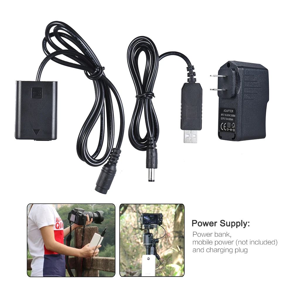 Andoer NP-FW50 Камера манекен Батарея USB Мощность Кабель-адаптер 5В 3A Замена для AC-PW20 Sony |