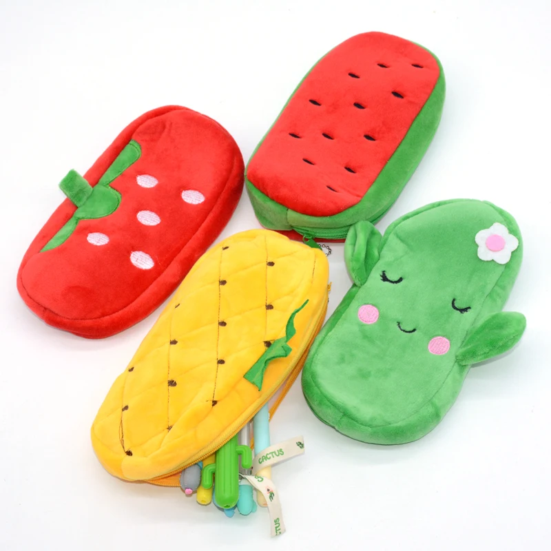 

Чехол для карандашей Estojo Escolar, плюшевый кактус, животное, арбуз, чехол для карандашей, школьные принадлежности, милый набор для школьников