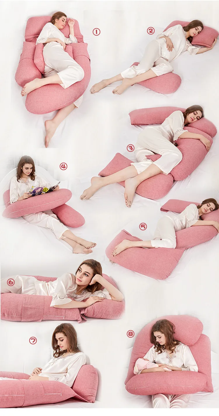 

Luxury Super Soft Bedding Full Body Pillow for Pregnant Women U Type Pregnancy Pillow Long Side Sleeper Maternity Nursing Pillow