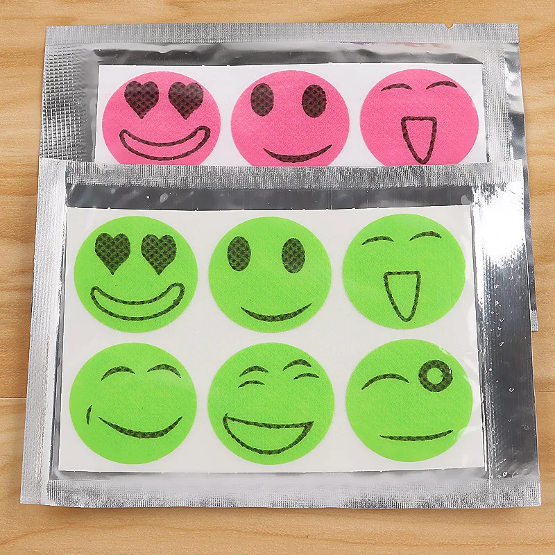 60 шт./пакет наклейки от комаров DIY Patches мультяшный отпугиватель с улыбающимся