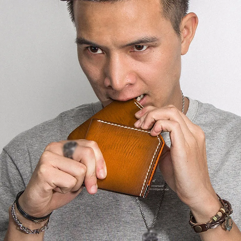 AETOO Handmade head cowhide wallet thin color male leather short horizontal casual simple | Багаж и сумки