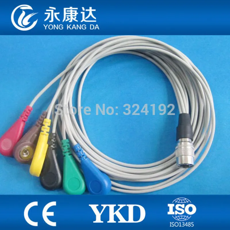 PI Holter кабель и leadпровода с 6 проводным выводом IEC Snap стиль ECG LEADWIRE Set|cable iec|cable ccable ecg |