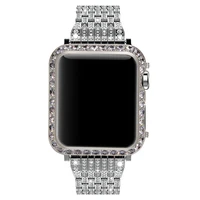 callancity for apple watch series 3 series 2 series 1 diamond case bezel crystals handwork inlaid black platinum plating