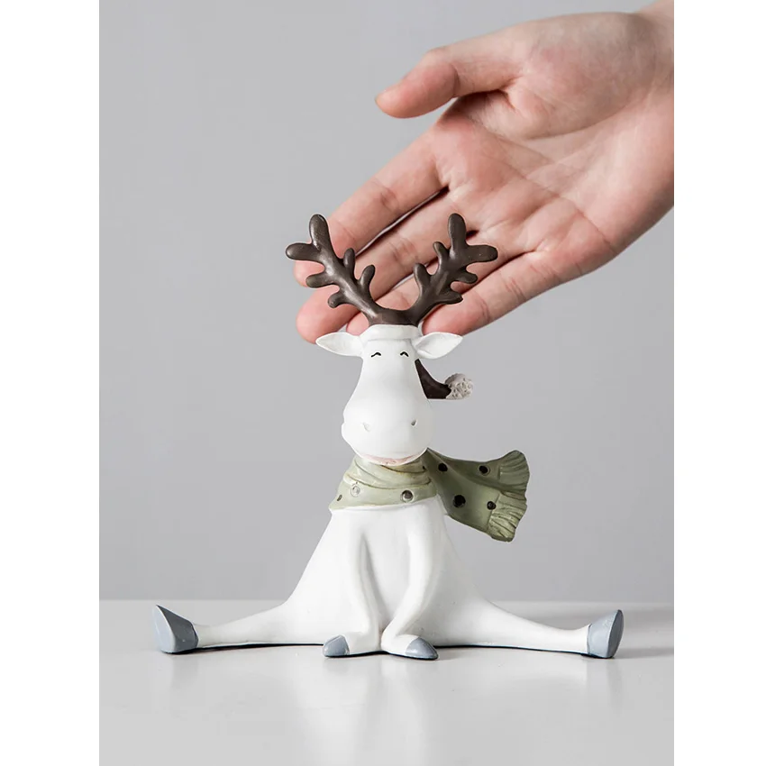 Modern Deer Family Resin Crafts Cute Animal Figurines And Miniatures Fairy Garden Accessories Creative Wedding Gifts Home Decor | Дом и сад