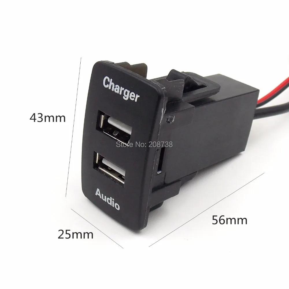 Автомобильное зарядное устройство с USB-интерфейсом 5 в 6 8 А и разъем аудиовходом USB