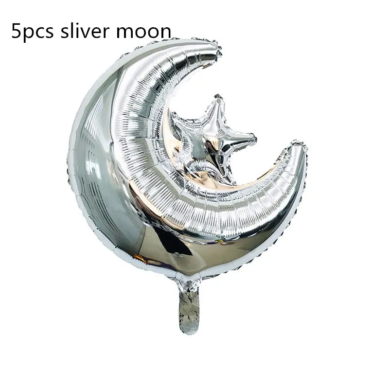 sliver moon 5 шт. Ramadam украшения воздушный шар EID Mubarak гелиевые шары для мусульманских исламских вечерние поставки Eid al-firt Рамадан вечерние воздушные шары - Цвет: sliver moon