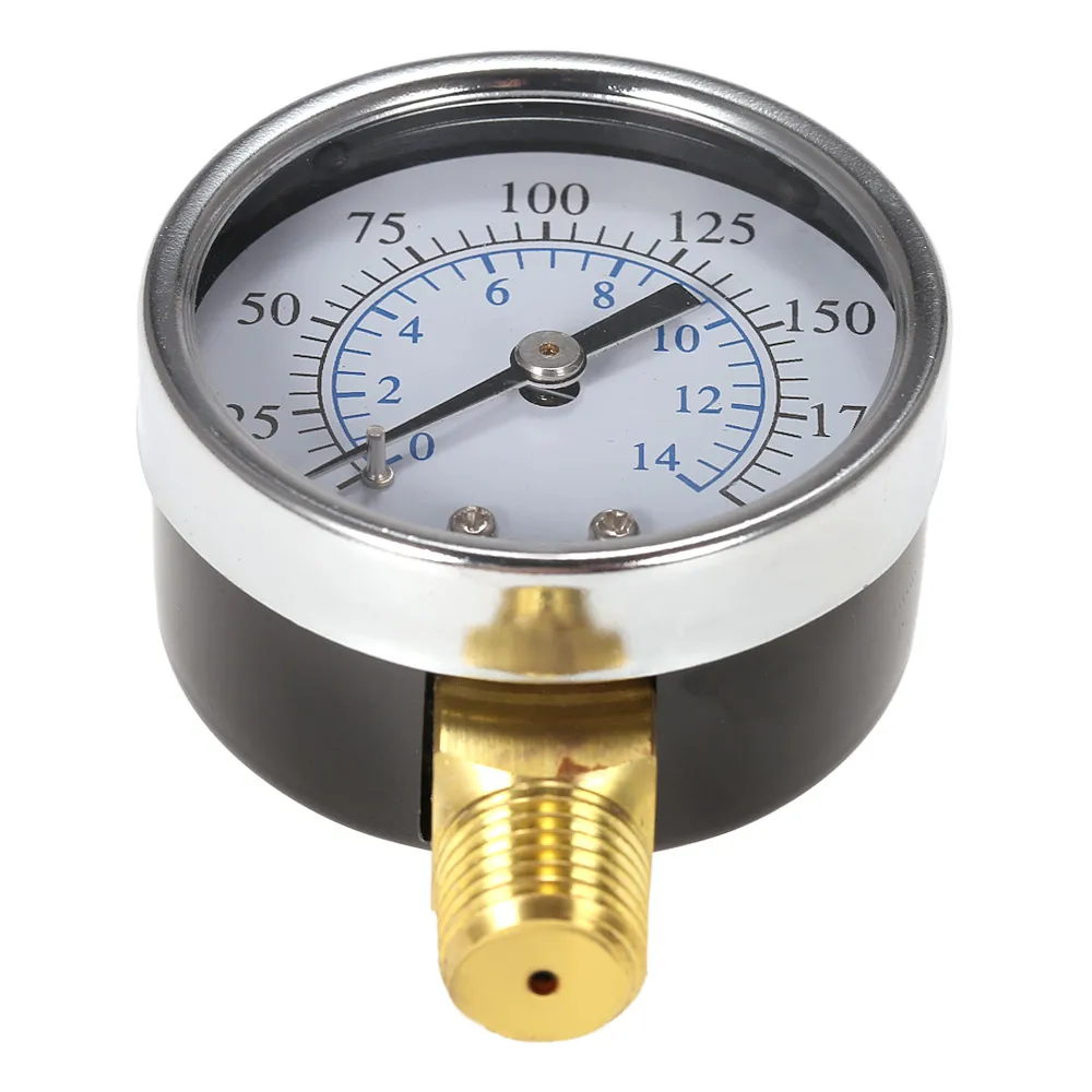 Гидравлический манометр 50 мм 0 ~ 200psi 14 бар фильтр для бассейна 1/4 NPT|manometre pression|hydraulic